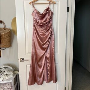 Birdy Grey | Lydia Dress in Shiny Satin English Rose